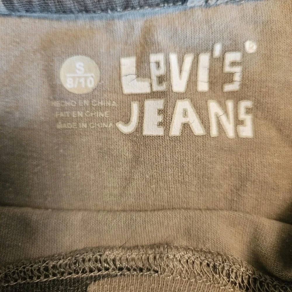 Levi's Boys Long Sleeve T-Shirt Brown Gray Camouflage Crew Cotton Size S 8 - 10 - Picture 5 of 7